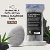 KOL Face Scrubber, Charcoal Infused Exfoliating Facial Cleansing Pads, Disposable Exfoliator Face Sponge for Daily Cleaning and Makeup Removal, 12 Count view 2