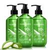 Aloderma Aloe Vera Gel + Tea Tree Oil, Made with Refreshing Organic Aloe for After Sun Skin Care, Multipurpose Use for Hair and Scalp, and Face or as a Shaving Gel or Aftershave - 10.6Oz x 3btls view 1