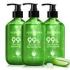 Aloderma 99% Organic Aloe Vera Gel Made within 12 Hours of Harvest - Pump Bottle - Lightweight Aloe Gel for Face and Body, Soothing and Hydrating Sunburn Relief, Great for Scalp & Hair, 3btls x 10.6oz view 1