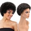 Afro Kinky Curly Wigs for Black Women 5 Inches Short Curly Afro Wig Clip In FACE MIRACLE 100% European Human Hairpiece Natural Looking 1B# OFF BLACK view 1