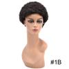 Afro Kinky Curly Wigs for Black Women 5 Inches Short Curly Afro Wig Clip In FACE MIRACLE 100% European Human Hairpiece Natural Looking 1B# OFF BLACK view 2