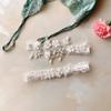 JWICOS 2Pcs Bride Wedding Lace Garters White Bridal Garter Brides Floral Leg Band Bridal Accessories for Bride and Women view 3