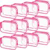 Weewooday 12 Pieces Clear Makeup Bags Cosmetic Storage Bags PVC Zipper Pouches Travel Waterproof Makeup Plastic Case for Women Organizing Toiletries Traveling Bathroom(Small,Rose Red) view 1