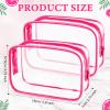Weewooday 12 Pieces Clear Makeup Bags Cosmetic Storage Bags PVC Zipper Pouches Travel Waterproof Makeup Plastic Case for Women Organizing Toiletries Traveling Bathroom(Small,Rose Red) view 2