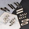 16 PCS Magicsky Simple No Bend Hair Clips, Black White Checker Barrettes, No Crease Wave Geometric Duckbill pins, Korean Styling Minimalist Hairpin Hair Accessories, Gifts for Women Girls view 4