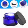 BPFY 24 Pack 1 oz Round Blue Glass Cosmetic Jars with Inner Liners and Black Lids, Travel Glass Jars, Cosmetic Containers for Lip Balms, Powders, Makeup, Cream, Eyeshadow, Slime, Paint view 3
