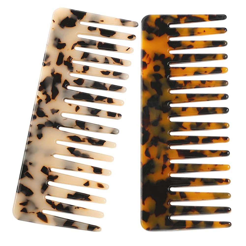 2 Pcs Large Hair Detangling Comb Wide Tooth Comb for Women and Men Curly Hair Wet Dry