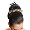 Tarini Gallery Gajra Artificial Flower Hair Bun Accessories Indian Handmade Hair Ornament for Women Partywear Marriage Mehndi Festival Gifting (Gold and White) view 4