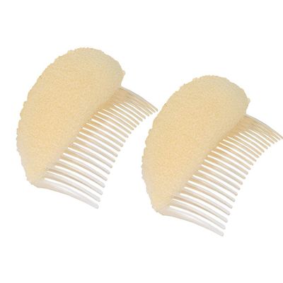 ericotry 2Pcs Charming Hair Comb Bump It Up Volume Inserts Beehive Hair Base Cushion Pad Bun Maker Hair Accessories for Women (Beige)