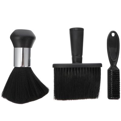 LALAFINA 3pcs Neck Duster Hair Cleaning Brush for Barbers Neck Duster Brush Set Neck Duster for Hair Cutting Brush for Hair, Black