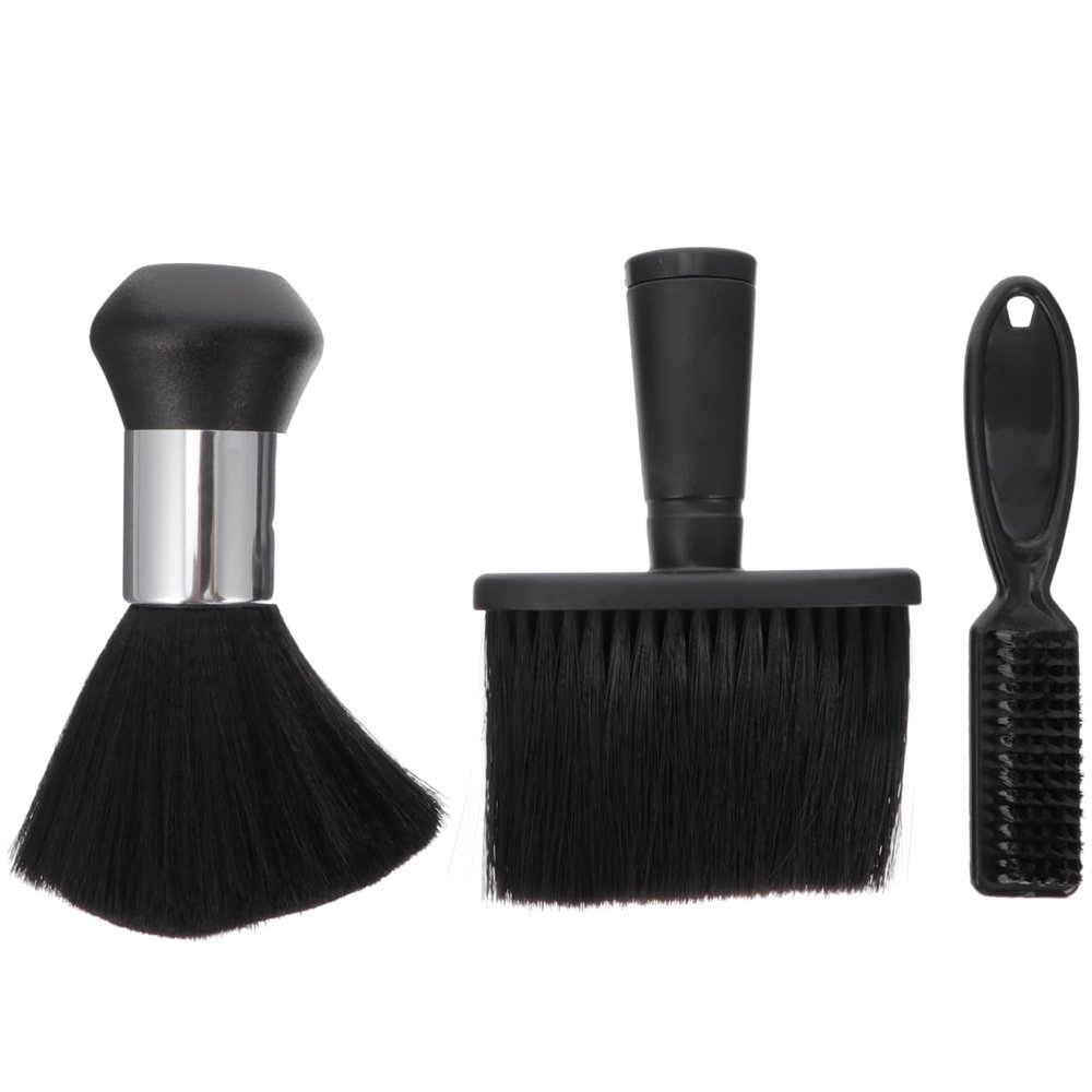 LALAFINA 3pcs Neck Duster Hair Cleaning Brush for Barbers Neck Duster Brush Set Neck Duster for Hair Cutting Brush for Hair, Black