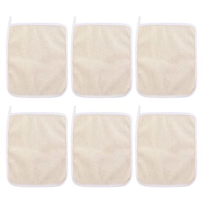 minkissy 6pcs Nylon Exfoliating Washcloths Double-Sided Back Scrubber for Gentle Deep Cleaning Skin- Scrubber Towels for Daily Exfoliation and Pore Prevention