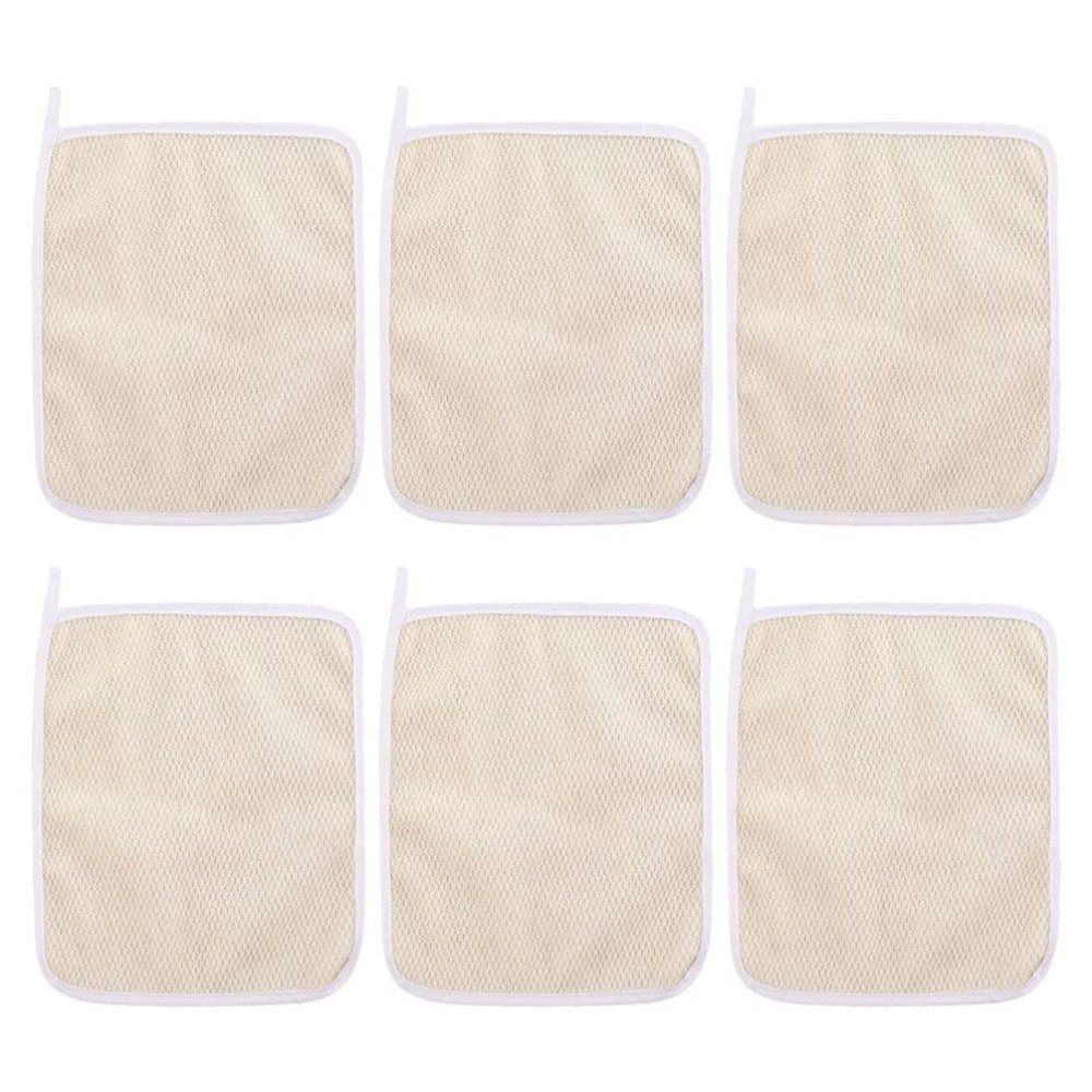 minkissy 6pcs Nylon Exfoliating Washcloths Double-Sided Back Scrubber for Gentle Deep Cleaning Skin- Scrubber Towels for Daily Exfoliation and Pore Prevention