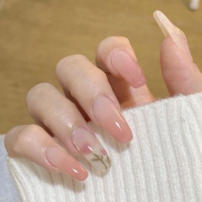 Light Rain Large Size Hand-made Press on Nails, 3D Gel UV Finished False nails with Design by Professional Manicurist