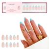 Kiara Sky Press On Nails | XPRESS PRO 100% Acrylic Nails | 30-Piece Kit Includes Nail Glue, Cuticle Pusher, File & Prep Pad | Short Almond - Ocean Waves view 1