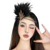 1920s Accessories for Women, Great Gatsby Accessories 20s Flapper Headband Feather Headwear Masquerade Female Prom Queen view 2