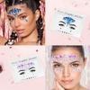 iMethod Face Jewels and Body Glitter - Face Gems, Mermaid Face Jewels Stick On, Holographic Cosmetic Face Glitter, for Festival Holiday Costumes & Halloween Alien Makeup, 12 Pcs view 4