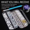 Mixed 3D Nail Art Gem Decoration Accessories Kit #4, Aurora Bear Bow Butterfly Starry AB Rhinestone Charm Jewelry for Deco, Pearl Flower Caviar Bead Stone Crystal with Dual-End Brush and Tweezer view 4