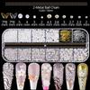 Mixed 3D Nail Art Gem Decoration Accessories Kit #3, Butterfly Starry AB Rhinestone Charm Jewelry for Deco, Pearl Flower Caviar Bead Stone Crystal with Dual-End Brush and Tweezer view 2