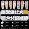 Mixed 3D Nail Art Gem Decoration Accessories Kit #3, Butterfly Starry AB Rhinestone Charm Jewelry for Deco, Pearl Flower Caviar Bead Stone Crystal with Dual-End Brush and Tweezer view 3