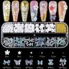 Mixed 3D Nail Art Gem Decoration Accessories Kit #2, Aurora Bear Bow Butterfly Starry AB Rhinestone Charm Jewelry for Deco, Pearl Flower Caviar Bead Stone Crystal with Dual-End Brush and Tweezer view 3