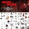 YOKSAS Halloween Horror 3D Spider Temporary Tattoo Stickers,12 Sheets Kids Adults Face Makeup Tattoos for Day of the Dead Party Masquerade view 1