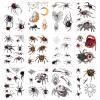 YOKSAS Halloween Horror 3D Spider Temporary Tattoo Stickers,12 Sheets Kids Adults Face Makeup Tattoos for Day of the Dead Party Masquerade view 2