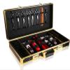 Barber Carrying Case Barber Case, Stylist Tool Box Professional Salon Hair Cutting Grooming Kit Storage Organizer for Clippers, Scissors, Barber Supplies with Secure Numlock, Gold view 1