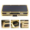 Barber Carrying Case Barber Case, Stylist Tool Box Professional Salon Hair Cutting Grooming Kit Storage Organizer for Clippers, Scissors, Barber Supplies with Secure Numlock, Gold view 4