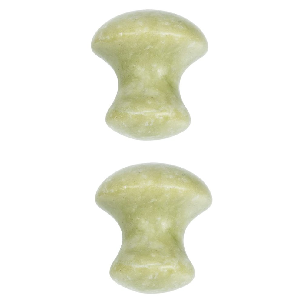 minkissy 2pcs Jade Massage Roller Gua Tool for Eye Care Massage Natural for Skin and Wrinkle Reduction Suitable for Neck Shoulders