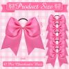 Yunsailing 40 Pcs 7'' Pink Cheer Hair Bows Breast Cancer Awareness Items for Girls Hot Pink Cheerleaders Bows Ponytail Holder Elastic Tie Bands Sports Hair Accessories for Teen Youth Women College view 2