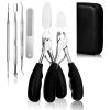 Merkaunis 6Pcs Toenail Clippers for Thick Toenails Ingrown Nail Clippers, Large Toe Nail Clippers, Heavy Duty Toe Nail Clippersfor Seniors Toenail Clippers Set with Long Handle for Men view 1