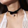 Allereyae Vintage Satin Choker Necklace Pearl Pendant Necklace Black Bow Necklace Punk Leather Collar Necklace Chain Jewelry for Women and Girls view 2