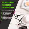 Facial Hair Small Grooming Scissors For Men Women - Eyebrow, Nose Hair, Mustache, Beard, Eyelashes, Ear Trimming Kit - Curved and Rounded Safety Tip Clippers For Hair Cutting- 2PCS Black view 2