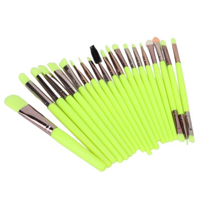 Makeup Brushes Set,20Pcs Fluorescent Green Blending Brush Kit for Blending Eyeshadow Loose Powder Shadow Highlight,Soft Synthetic Fiber Hairs