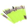 Makeup Brushes Set,20Pcs Fluorescent Green Blending Brush Kit for Blending Eyeshadow Loose Powder Shadow Highlight,Soft Synthetic Fiber Hairs view 1