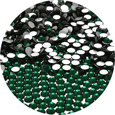 NCB 1500pcs Flatback Round Glass Nail Art Rhinestones Crystal for DIY Making Accessories Shoes, Clothes, Face Art, Bags, Manicure (Emerald, SS20 1500pcs)