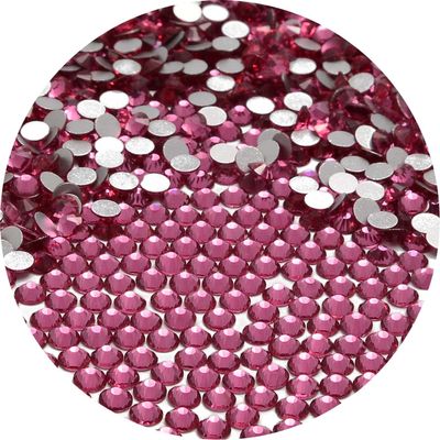 NCB 1500pcs Flatback Round Glass Nail Art Rhinestones Crystal for DIY Making Accessories Shoes, Clothes, Face Art, Bags, Manicure (Rose, SS20 1500pcs)