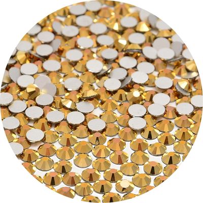 NCB 1500pcs Flatback Round Glass Nail Art Rhinestones Crystal for DIY Making Accessories Shoes, Clothes, Face Art, Bags, Manicure (Aurum, SS20 1500pcs)