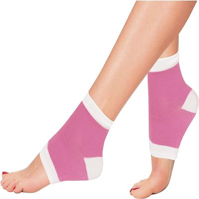 DCF Gel Moisturizing Heel Socks - Heel Socks for Dry Cracked Feet, Gel Heel Repair Socks for Cracked Heels, Moisture Socks for Women Dry Feet, Moisturizing Spa Socks for Overnight - Pink