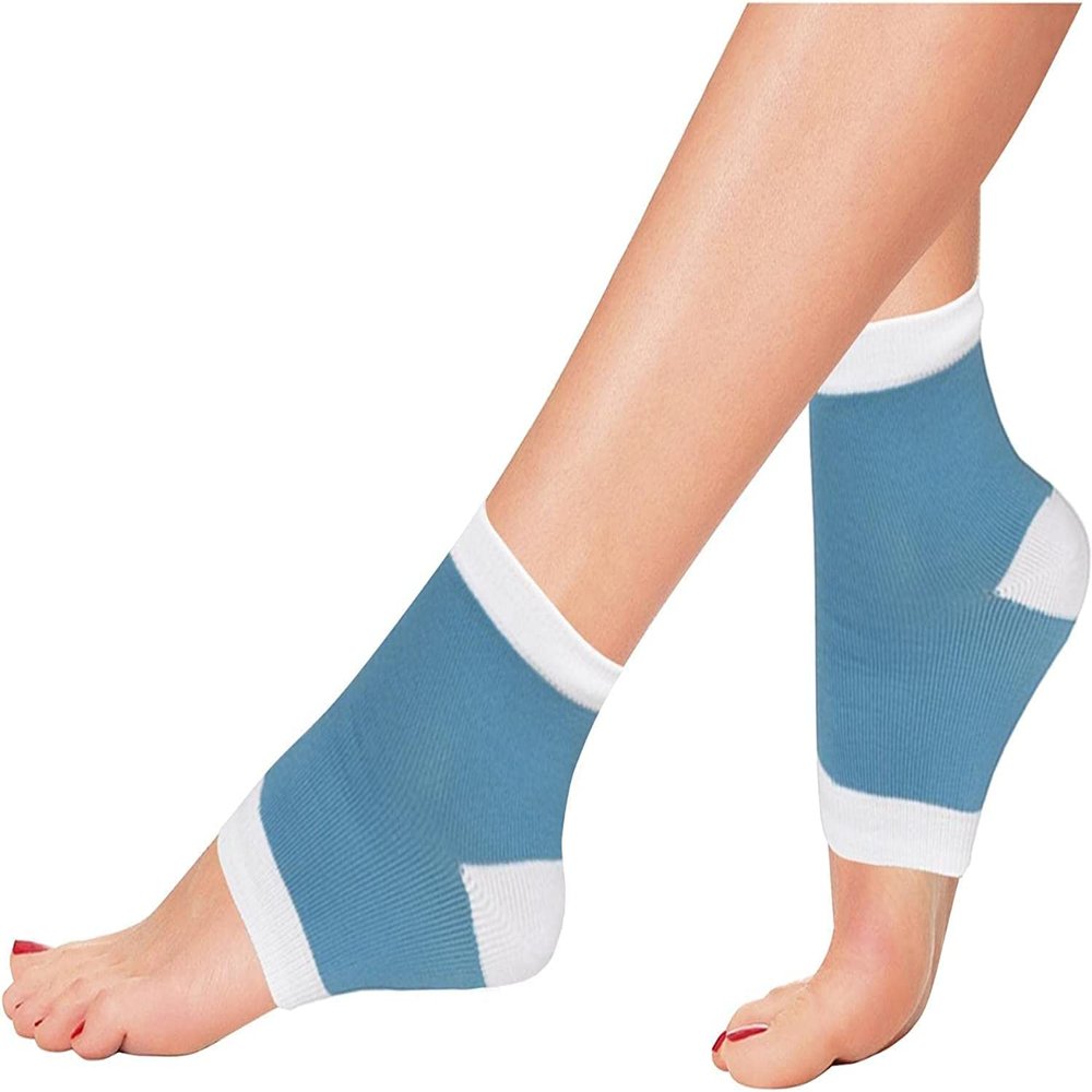 DCF Gel Moisturizing Heel Socks - Heel Socks for Dry Cracked Feet, Gel Heel Repair Socks for Cracked Heels, Moisture Socks for Women Dry Feet, Moisturizing Spa Socks for Overnight - Blue