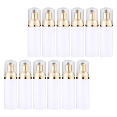 Foam Pump Bottle 12Pcs 30ml Facial Foaming Bottles, Empty Travel Foaming Dispensers, Refillable Foam Bottle with Pump for Shampoo, Body Wash (Gold) Travel Toiletries Containers