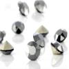 ChangJin 70PCS Mixed Colors K9 Crystals Point Back Rhinestones Round Fancy Stones for Nail Art (8mm 70PCS, Silver Black) view 1