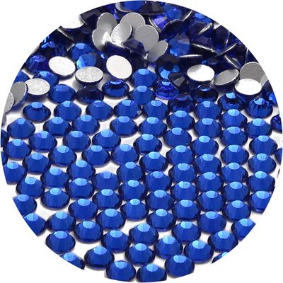 NCB 1500pcs Flatback Round Glass Nail Art Rhinestones Crystal for DIY Making Accessories Shoes, Clothes, Face Art, Bags, Manicure (Sapphire, SS20 1500pcs)