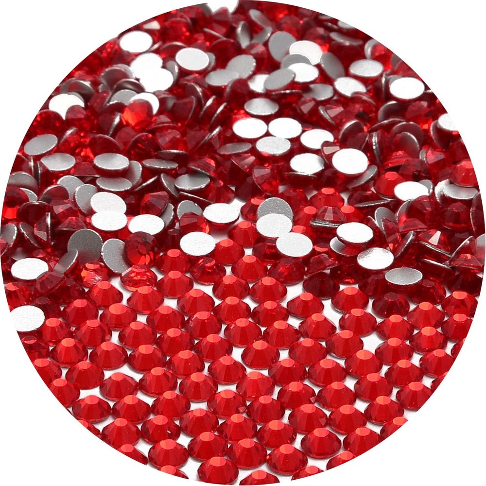 NCB 1500pcs Flatback Round Glass Nail Art Rhinestones Crystal for DIY Making Accessories Shoes, Clothes, Face Art, Bags, Manicure (Siam, SS20 1500pcs)