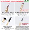 Sharp Fine Line ULTRA THIN Stiff Brow Brush for PRECISION Eyebrow Duo Ended Angled Eyebrow Brush with Spoolie Eyelash Spiral Mascara Brush (Pink & Matte Gold) view 4
