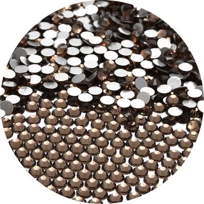 NCB 1500pcs Flatback Round Glass Nail Art Rhinestones Crystal for DIY Making Accessories Shoes, Clothes, Face Art, Bags, Manicure (Smoked Topaz, SS20 1500pcs)