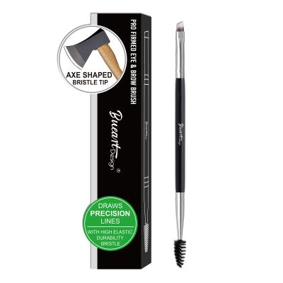 NARROW AND SMALL ULTRA THIN #12 Duo Ended Sharp Brow Brushes for Make Natural Fine Line Eyebrows And Eyeliner Eyebrow with Spoolie Eyelash Spiral Mascara Brush
