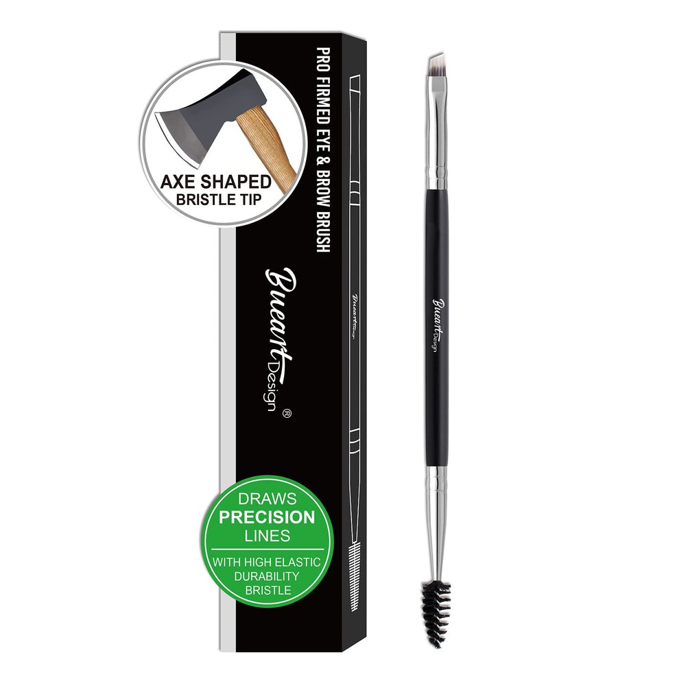 NARROW AND SMALL ULTRA THIN #12 Duo Ended Sharp Brow Brushes for Make Natural Fine Line Eyebrows And Eyeliner Eyebrow with Spoolie Eyelash Spiral Mascara Brush