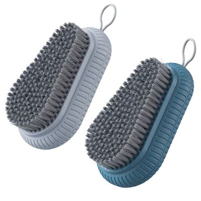 2PCS Heavy Duty Nail Brush for Cleaning Fingernails, Blue and Grey Fingernail Scrub Brush Durable Stiff Bristles Nail Hand Scrub Brush Toenail Brush Fingernail Brushes for Men Women Mechanics
